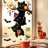 Adesivos Eletrostáticos para Vidro sem Cola para Halloween para Janelas de Casa, Vitrines de Lojas e Fachadas, Decalques Decorativos para Janelas sem Resíduos