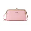 Bolsa de Celular Nova no Atacado para Mulheres Moda Japonesa e Coreana Padrão Horizontal Granulado Bolsa Transversal Bolsa de Ombro Grande Capacidade Carteira com Zíper