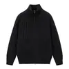 Suéter Cardigan Jacket Tejido de Marca de Moda para Hombre, Otoño Estilo Coreano Casual Holgado Versátil Color Sólido Suéter 806P62