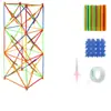 Construção de Modelo de Torre para Sexto Ano com Materiais de Palito, Parte 2, Artesanato Científico de 20cm para Pequenos Engenheiros do Ensino Fundamental