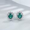Pendientes de botón Yien Flor de Hielo corte diamante alto carbono 6 * 8 mm forma de huevo de paloma para mujer plata de ley 925 incrustados Pendientes Comercio exterior europeo y americano Venta al por mayor
