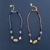 Collar Tejido Pulsera Colgante de Cristal de Hielo con Forma Diseño de Nicho Moda Estilo Bohemio Cadena de Clavícula en Capas para Mujer