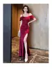 Vestido Sexy de un Hombro con Tirantes Vestido para Karaoke Baño de Pies Masaje Sauna Spa Club Técnico de Masaje de Pies Ropa de Trabajo Falda Larga