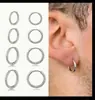 Estilo Minimalista Popular Argolas Lisas Totalmente em Aço Inoxidável Brincos de Aço Titânio, Hipoalergênicos, Não Desbotam, Argolas Amigas das Orelhas