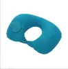 Almohada Inflable Automática Tipo Presión en Forma de U de PVC Flocado Seleccionada Cuidadosamente, Almohada Inflable Portátil para Viaje, Impresible