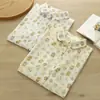 Ropa de Verano Estilo Japonés Dulce Dibujos Animados Florales Estampado Graffiti Cardigan Holgado de Manga Corta para Mujer Venta al por Mayor