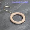 Gancho en S de Madera de Haya Largo para Colgar Ropa, Exhibidor, Anillo de Madera Redondo, S