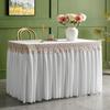 Mantel Personalizado de Terciopelo Dorado para Conferencias Falda de Mesa de Terciopelo Mantel Cuadrado Largo para Mesa de Registro de Exposiciones de Negocios Tela con Borlas
