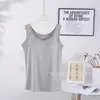 Camisole de Peça Única Modal 6 Tamanhos 6 Cores com Bojo Camiseta Base Esportiva Yoga Feminina Copo Fixo
