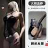 Lingerie Aberta Quente da Dormila, Tiras Cruzadas com Sino Charmoso, Couro Envernizado para Seios Pequenos, Macacão Sexy para Mulheres