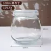 Botella de Pudín Sellada, Molde para Gelatina para Hornear con Tapa, Vaso Transparente de Vidrio para Mousse y Yogur, Botella Dispensadora de Postre de Leche de Doble Piel