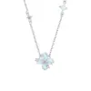 Pulseira de Prata Esterlina S925 Estrela Masculina Trevo de Quatro Folhas para Meninas Pulseira de Esmalte Luminoso de Nicho para Presente de Aniversário da Namorada