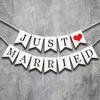 Accesorios románticos para sesión de boda bandera de cola de pez JUST MARRIED Guirnalda comercio exterior marry me Amazon