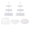 Plato de Frutas de 3 Niveles Estilo Europeo Soporte para Postres de 3 Niveles Bandeja para Snacks de Té de la Tarde Soporte de Exhibición Soporte para Pasteles de Plástico Combinación de Péndulo