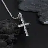 Colar com Pingente Cruz de Zircônia Hip-Hop Transfronteiriço Europeu e Americano Colar Personalizado Tendência Pingente Masculino Full Diamond Joias Atacado