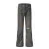 Jeans Desgastados Estilo Vintage para Hombres y Mujeres, Pantalones Acampanados Ajustados Retro Lavados con Bigotes Desgastados Ajustados, Nueva Colección de Otoño