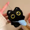 Gato Negro de Ojos Grandes Chirriante Peluche Colgante Llavero de Pareja Bolso Ropa Joker Muñeco Accesorios Mayoreo