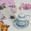Tetera de cerámica de estilo europeo para madre e hijo, pequeña tetera de lujo para la tarde, taza de café de alto valor de color, taza de flores, tetera creativa