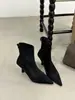 Botines nuevos de ante para otoño e invierno 2025, diseño moderno y minimalista, tacones de aguja, elegantes y versátiles, botas que estilizan