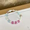 Pulsera de Acero de Titanio con Piedra Lunar Diseño Nicho Ojo de Gato con Cuentas Pulsera de Pareja Estilo Frío Pulsera de Gama Alta para Chica