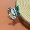 Anillo Mariposa Esmalte Cloisonne Estilo Étnico Vintage para Mujer Diseño Nicho Artesanía Antigua Creativo Anillo Abierto