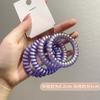 Nuevo Anillo para el Cabello Tipo Línea Telefónica Color Caramelo Paquete de 4 Tarjetas Celebridad de Internet Cuerda para el Cabello Simple Cuerda para el Cabello Color Anillo Telefónico