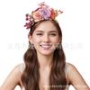 Cross-border atacado nova tiara de flor artificial personalizada headband foto adereços performance festa criativa cocar de flores