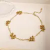 Collar de Flores de Perla Pequeño y Exquisito Diseño de Moda Pulsera Cadena de Uvas para Mujer Elegante Nicho Nuevo Mujer