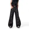 Pantalones de mezclilla originales de diseño resistente estilo callejero americano, unisex, color original, pierna ancha, modernos