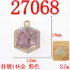 Nuevo Colgante de Joyería con Gema de Cristal Rosa Geométrico Simple Accesorios para Joyería Colgante para Collar DIY Accesorios de Joyería de Plata