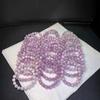Venda Direta de Fábrica Pulseira de Kunzita Natural de Círculo Único Roxo Taro Romântico Efeito Olho de Gato Corpo Flexível de Creme Lindo