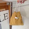 Bolsa de Almacenamiento con Cordón de 32 Etiquetas Tejidas de Gran Capacidad Portátil Color Sólido 33 Bolsa de Cosméticos para Mujer Portátil de Pana 1 Blanco Leche