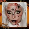 Combinación de Pegatinas de Tatuaje con Elementos de Cicatriz de Terror de Halloween Transfronterizo, Maquillaje de Miedo y Divertido, Estilo Atmosférico, Oscuro