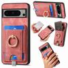 Adequado para Capa de Celular Google Pixel11Proxl, Porta-Cartão Magnético Destacável, Anel Retro, Capa Porta-Cartão de Cor Sólida