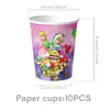 Decoración para Fiesta de Cumpleaños Temática de Super Mario Galaxia Transfronteriza Vajilla Platos de Papel Servilletas de Papel Pancarta Caja de Dulces Mantel