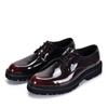 Zapatos de cuero formales nuevos para negocios zapatos de cuero británicos con cordones punta redonda pequeña suela gruesa charol zapatos de hombre zapatos Derby