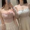 Camisola Sexy Corta Estilo Ju con Bordes Fruncidos para Venta al por Mayor Transfronteriza, Adecuada como Prenda Exterior, Top Corto para Verano