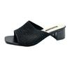 Sandalias de Tacón Medio para Mujer 2024 Primavera Nuevo Estilo Coreano Tejido Volador para Exteriores Slip-On Moda para Mujer Venta al por Mayor Dropshipping Tacón de Cuña