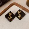 Pendientes de flor negra Aguja de Plata retro francés alto sentido nicho versátil temperamento pendientes Yiwu joyería al por mayor