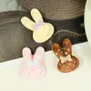 Accesorios infantiles semiacabados de felpa con lentejuelas de cabeza de conejo para DIY, tela de lazo, aplique de conejo, accesorios de decoración para zapatos y sombreros