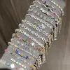 Pulsera Geométrica de Zirconia de Lujo de Gama Alta para Mujer, Moderna y Versátil, Joyería de Pulsera Popular Transfronteriza, Joyería al por Mayor de Yiwu