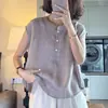 Camisa Verde Sin Mangas Mujer 2026 Verano Nueva Holgada Talla Grande Elegante Rejuvenecedora Casual Adelgazante Camisa Top
