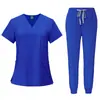 Preferencial Secagem Rápida Elástico Lavagem à Mão Roupas Doutor Manga Curta Roupas de Trabalho Feminino Hospital Sala de Operações Macacão Dividido Roupas para Lavar à Mão