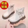 Zapatos para niña con forro de felpa, botas cortas cálidas estilo princesa para niños, modernas botas negras tipo Martin con suelas suaves