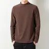 Nova blusa masculina de gola alta de manga comprida para o outono, estilo coreano, moderna, camiseta preta pura para o outono