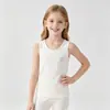 Camiseta sin mangas para niña 7A Antibacterial Ropa interior Capa base Superior Fina Sin mangas Cárdigan pequeño Para niños medianos y mayores Ropa interior para el hogar