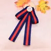 Pajarita con Cuello Floral para Mujer, Estilo Universitario, Accesorio Formal de Broche para Camisa Estilo Británico Profesional por Metabo