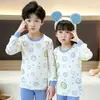 Conjunto de Ropa Interior Térmica de Algodón para Otoño e Invierno Infantil, Capa Base de Algodón Puro, Pijamas para Niños y Niñas Pequeños