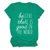 Cree que Hay Bien en el Mundo Camiseta de Manga Corta para Mujer Transfronteriza Europea y Americana de Amazon