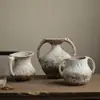 Jarrón de Cerámica Estilo Wabi-Sabi de Jingdezhen, Florero Hecho a Mano con Manchas Vintage, Adorno Decorativo para Hotel y Casa de Huéspedes con Flores Secas